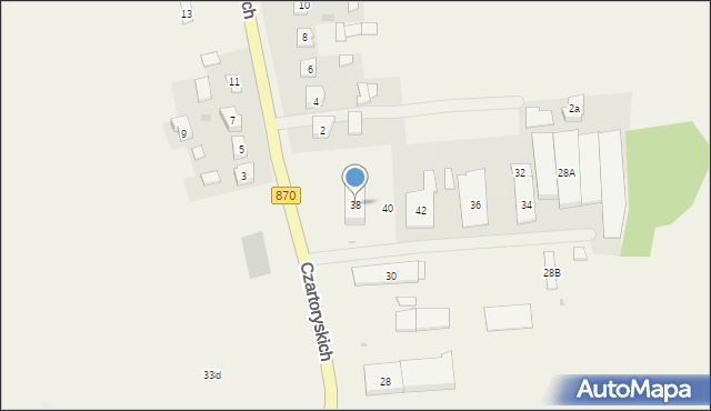 Szówsko, Czartoryskich, 38, mapa Szówsko