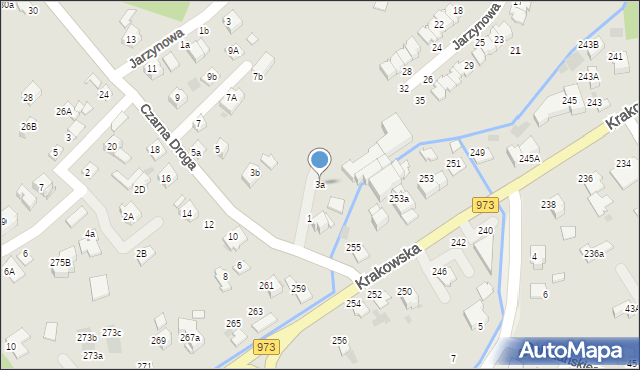 Tarnów, Czarna Droga, 3a, mapa Tarnów