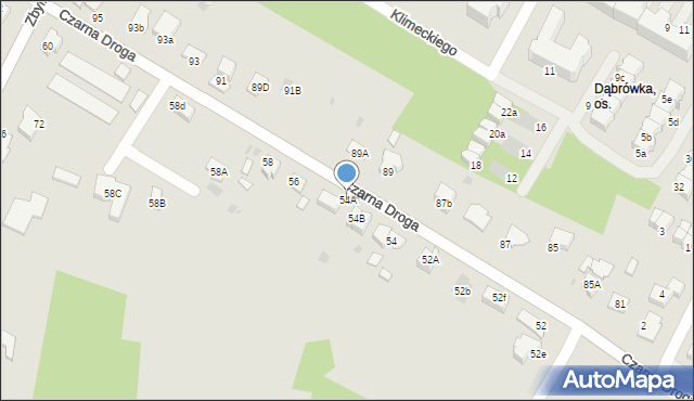 Tarnów, Czarna Droga, 54A, mapa Tarnów