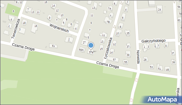 Tarnów, Czarna Droga, 57a, mapa Tarnów