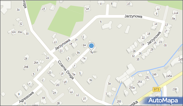 Tarnów, Czarna Droga, 7b, mapa Tarnów