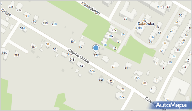 Tarnów, Czarna Droga, 87b, mapa Tarnów