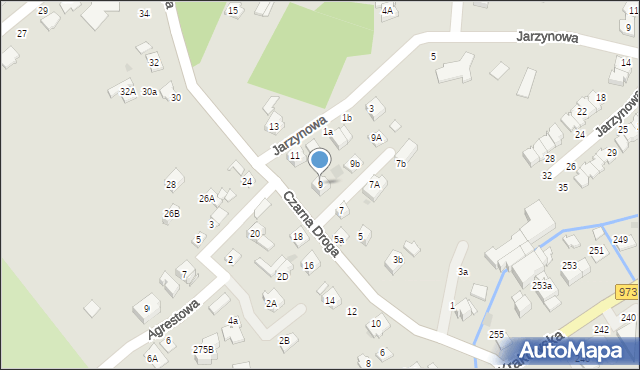 Tarnów, Czarna Droga, 9, mapa Tarnów