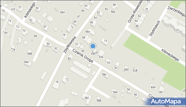 Tarnów, Czarna Droga, 93b, mapa Tarnów