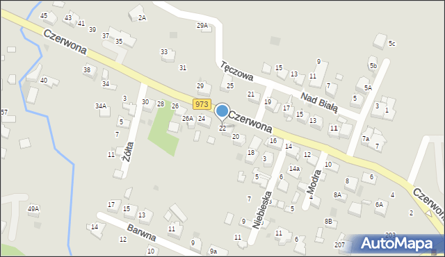 Tarnów, Czerwona, 22, mapa Tarnów