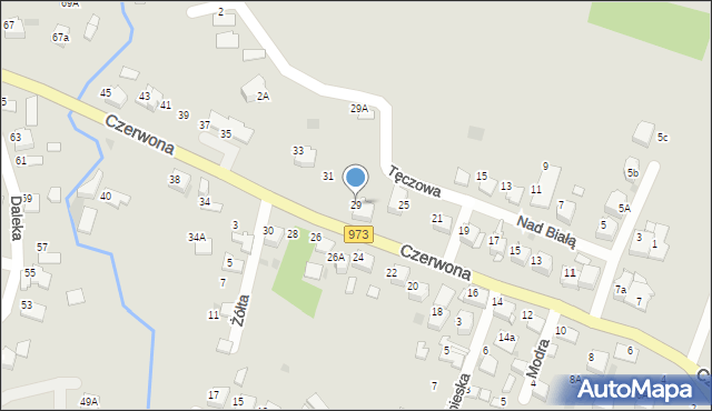 Tarnów, Czerwona, 29, mapa Tarnów