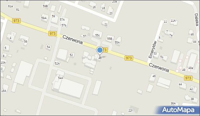 Tarnów, Czerwona, 48, mapa Tarnów