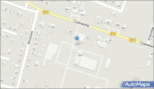 Tarnów, Czerwona, 52A, mapa Tarnów