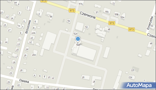 Tarnów, Czerwona, 54A, mapa Tarnów