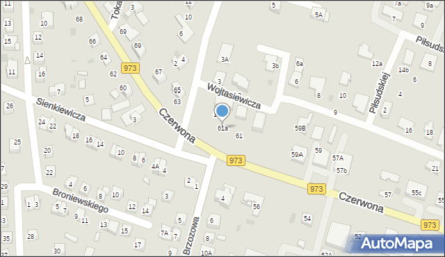 Tarnów, Czerwona, 61a, mapa Tarnów