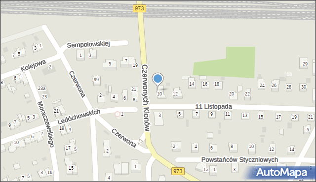 Tarnów, Czerwonych Klonów, 24, mapa Tarnów