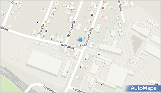 Tarnowskie Góry, Czarnohucka, 7, mapa Tarnowskie Góry