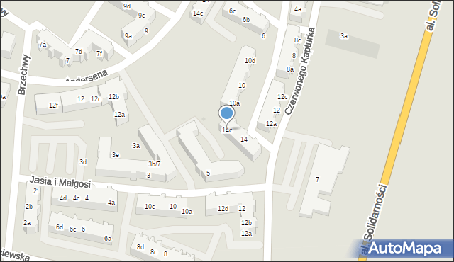 Tczew, Czerwonego Kapturka, 14c, mapa Tczew