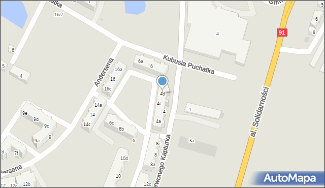 Tczew, Czerwonego Kapturka, 4d, mapa Tczew