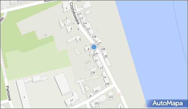 Tczew, Czyżykowska, 10, mapa Tczew
