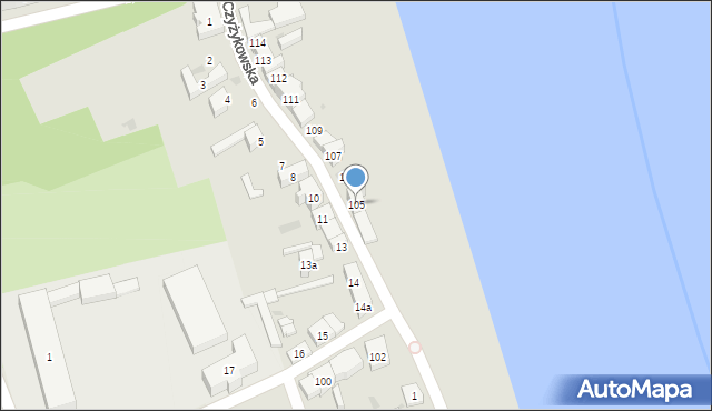 Tczew, Czyżykowska, 105, mapa Tczew