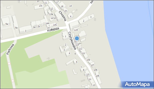 Tczew, Czyżykowska, 113, mapa Tczew