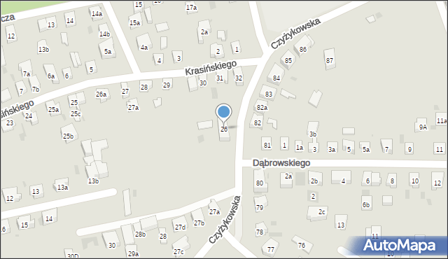 Tczew, Czyżykowska, 26, mapa Tczew