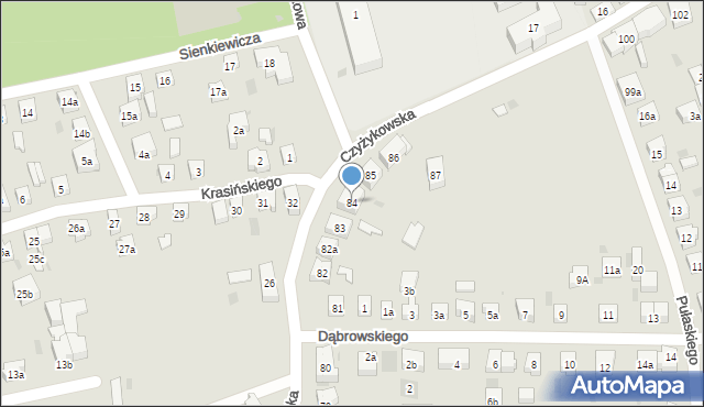 Tczew, Czyżykowska, 84, mapa Tczew