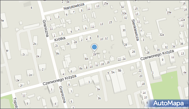 Terespol, Czerwonego Krzyża, 14, mapa Terespol