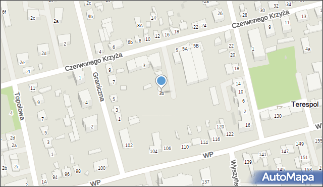 Terespol, Czerwonego Krzyża, 3b, mapa Terespol
