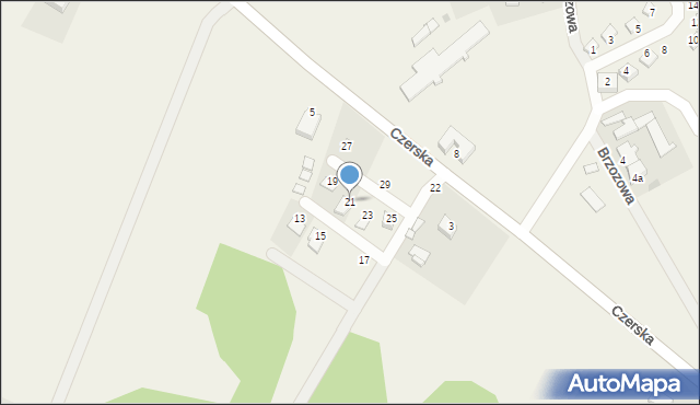 Tleń, Czerska, 21, mapa Tleń