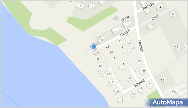 Tomaszkowo, Czapli, 23, mapa Tomaszkowo