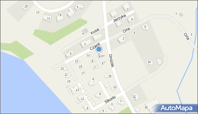 Tomaszkowo, Czapli, 3, mapa Tomaszkowo