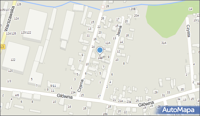 Tomaszów Mazowiecki, Czarna, 14a, mapa Tomaszów Mazowiecki