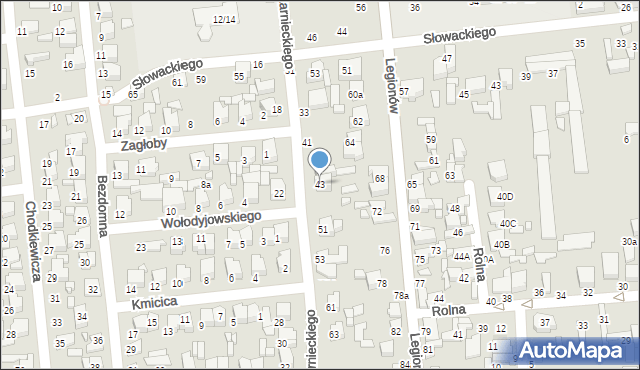 Tomaszów Mazowiecki, Czarnieckiego Stefana, hetm., 43, mapa Tomaszów Mazowiecki