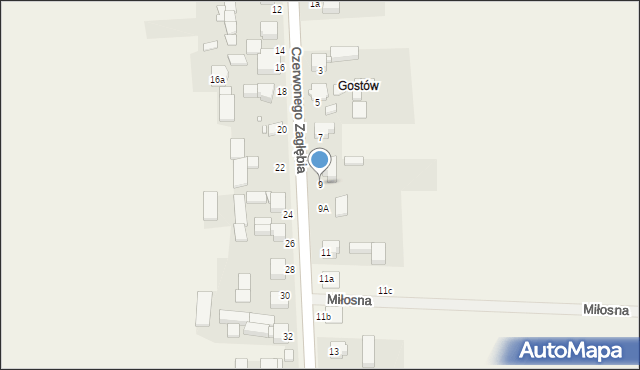 Toporowice, Czerwonego Zagłębia, 9, mapa Toporowice