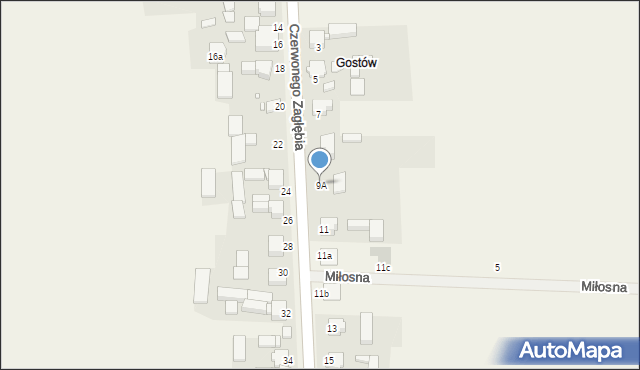 Toporowice, Czerwonego Zagłębia, 9A, mapa Toporowice