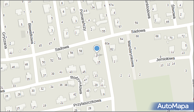 Toruń, Czeremchowa, 17, mapa Torunia