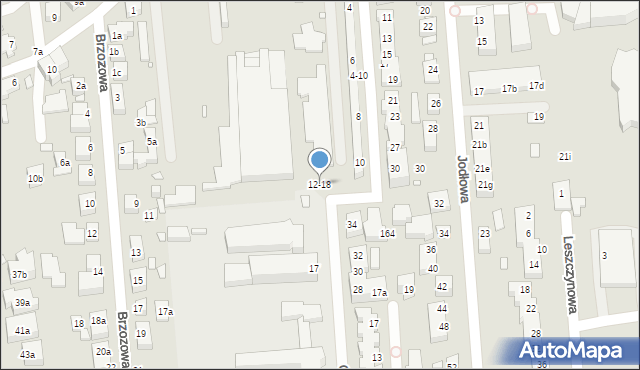 Toruń, Czereśniowa, 12-18, mapa Torunia