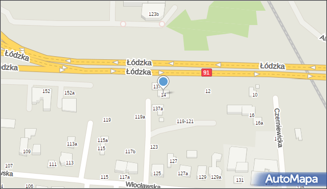 Toruń, Czerniewicka, 14, mapa Torunia