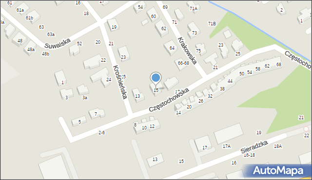 Toruń, Częstochowska, 15, mapa Torunia