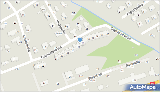 Toruń, Częstochowska, 40, mapa Torunia