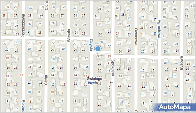 Toruń, Czysta, 24, mapa Torunia