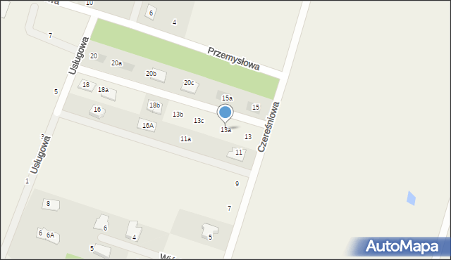 Trąbki Wielkie, Czereśniowa, 13a, mapa Trąbki Wielkie