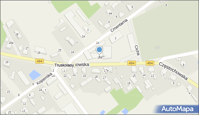 Truskolasy, Częstochowska, 18a, mapa Truskolasy