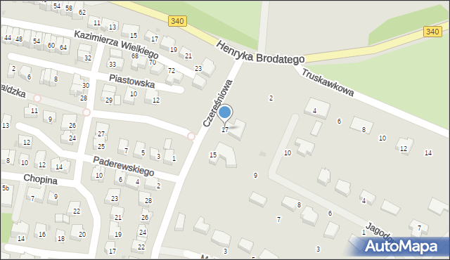 Trzebnica, Czereśniowa, 17, mapa Trzebnica