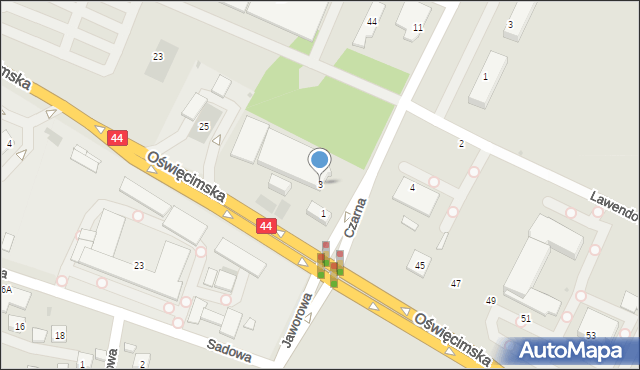 Tychy, Czarna, 3, mapa Tychów