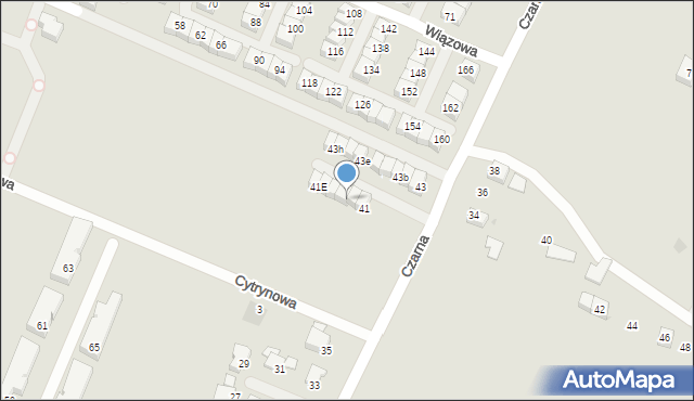 Tychy, Czarna, 41B, mapa Tychów