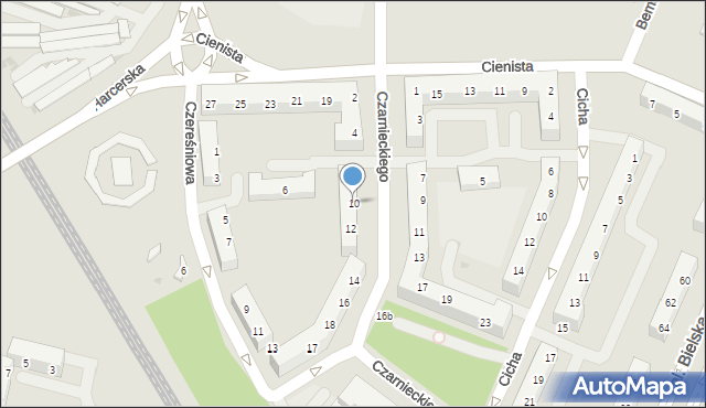 Tychy, Czarnieckiego Stefana, hetm., 10, mapa Tychów