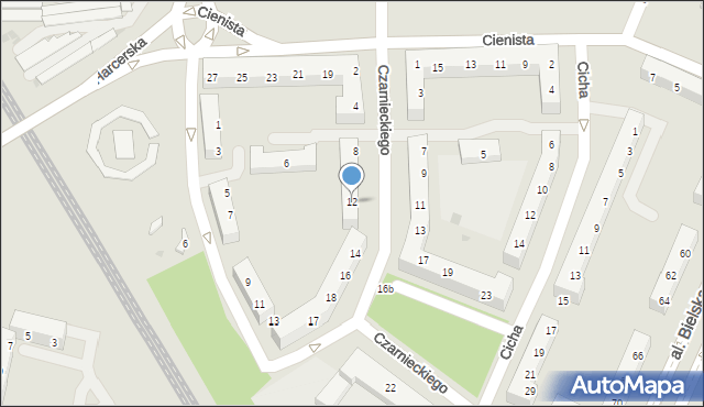 Tychy, Czarnieckiego Stefana, hetm., 12, mapa Tychów
