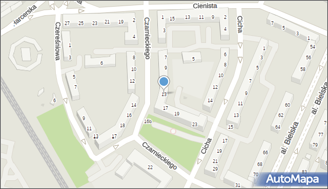 Tychy, Czarnieckiego Stefana, hetm., 13, mapa Tychów