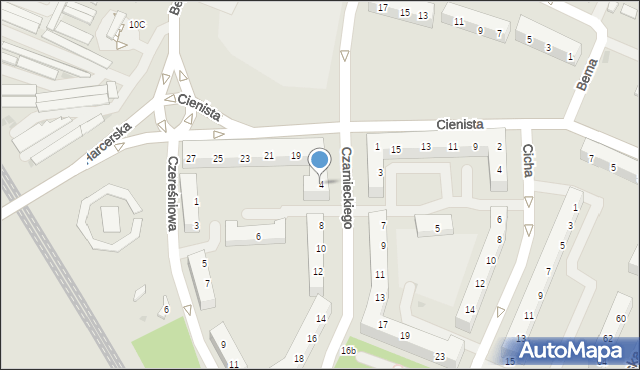 Tychy, Czarnieckiego Stefana, hetm., 4, mapa Tychów