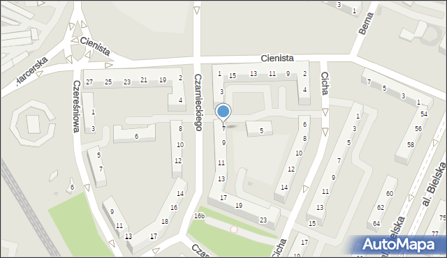 Tychy, Czarnieckiego Stefana, hetm., 7, mapa Tychów