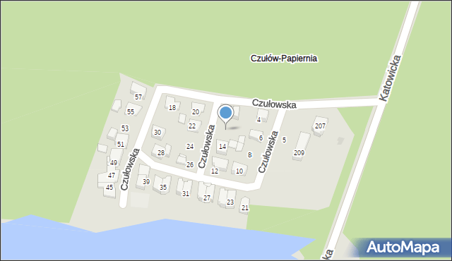 Tychy, Czułowska, 16, mapa Tych&oacute;w