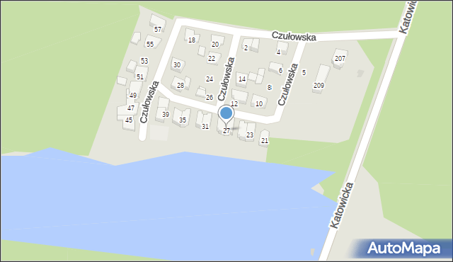 Tychy, Czułowska, 27, mapa Tychów